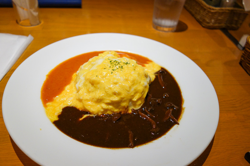 Japan-Tokyo-Kawasaki-Mall-Guitar-Omurice - Obligatory dinner photo. Google defines obligatory as 'so customary or fashionable as to be expected of everyone or on every occasion'. Lately I think