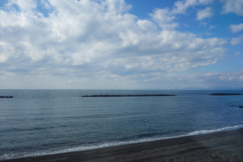 Visiting 9 cities in Japan - Oct and Nov 2016 - The entire ocean has these barriers, which are either for tsunamis or to prevent erosion or maybe to reduce the amount of rubbish that washes up onto 