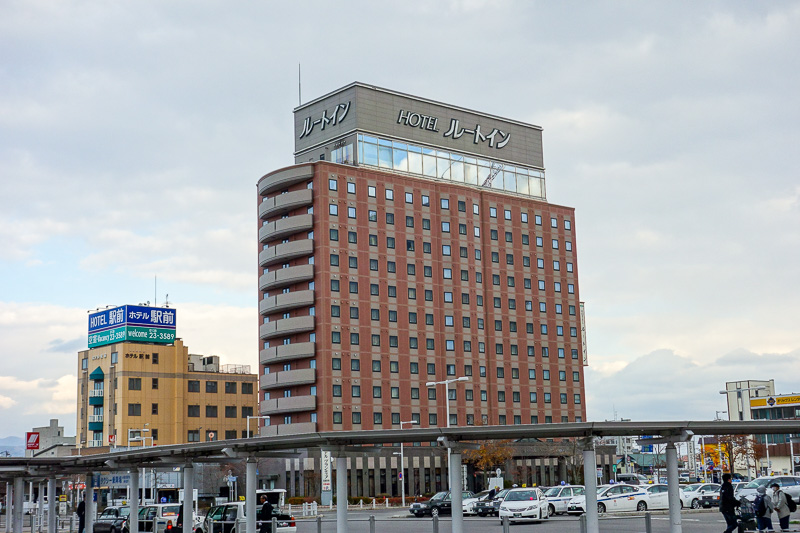 Visiting 9 cities in Japan - Oct and Nov 2016 - This is my hotel, Route Inn Hakodate, as you can see it is large. Too early to check in, so time for a quick walk down to the docks.