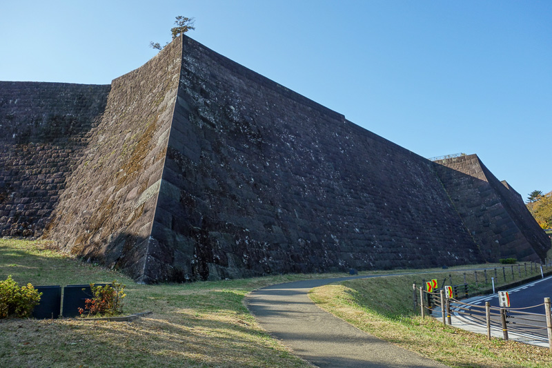 Visiting 9 cities in Japan - Oct and Nov 2016 - The castle ruins have some impressively high walls, Not Kanazawa high, but still quite high. High enough that if you had to climb them in samurai gear