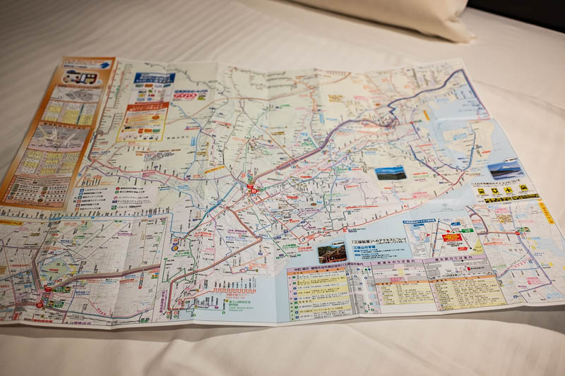 Back to Japan for even more - Oct and Nov 2017 - Here is the map, its nearly as big as my bed and you need a magnifying glass to read it. I went to the bus stop at the train station to make sure I kn