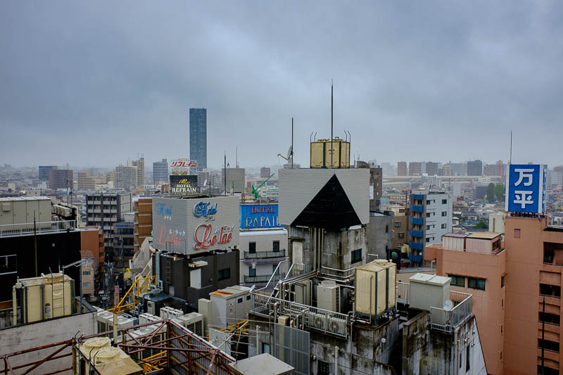 Japan-Tokyo-Ikebukuro-Food - My budget room even gets a pretty good view of the grey. I can watch the typhoon, and keep an eye out for North Korean missiles appearing below the cl