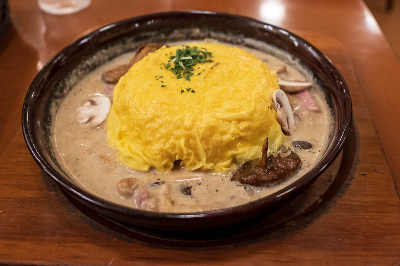 Japan-Tokyo-Ikebukuro-Typhoon-Food-Omurice - Predictably, my dinner is omurice. It still has not really become popular in Australia, which is annoying because I love it. Adelaide had one restaura