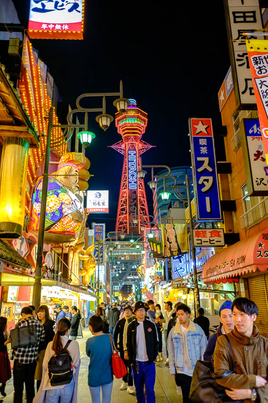 Japan-Osaka-Shnsekai-Food-Okonomiyaki - Iconic shot every visitor to this place takes.