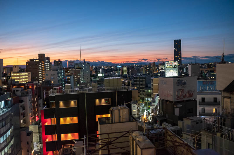 Back to Japan for even more - Oct and Nov 2017 - Check out the awesome sunset, as seen from my hotel window. I probably should have paid the money to go up the skytree tonight. Unless its shut whilst