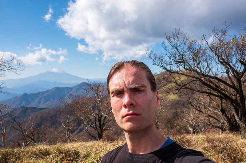 Japan-Hiking-Mount Tanzawa-Shibusawa - I stuck my ugly head into the frame to ruin the view.