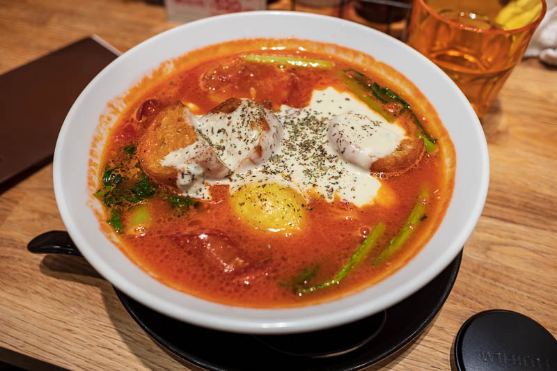 Japan-Tokyo-Shinjuku-Golden Gai-Ramen - I came here to have my favourite tomato ramen with gorgonzola and chorizo. I convinced myself that by walking there I would burn off the extra calorie