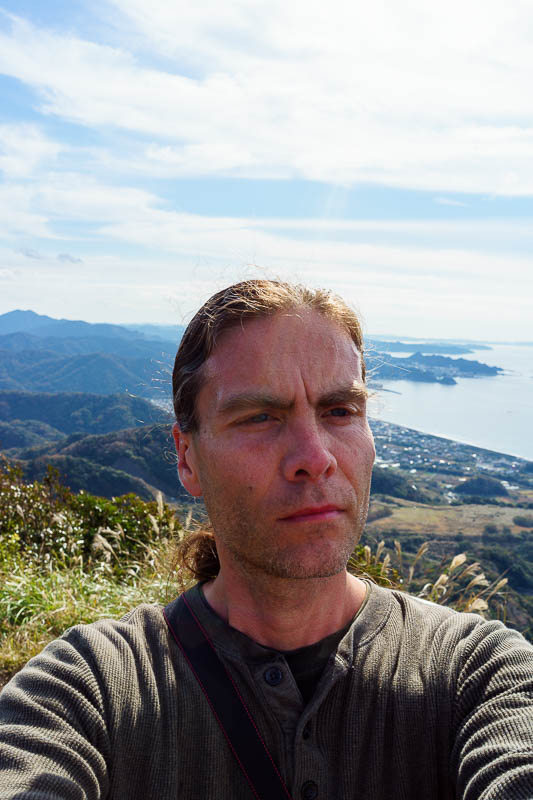 Japan-Chiba-Hiking-Mount Nokogiri - HERE IS THE LAST SELFIE OF THIS TRIP. Enjoy it in all its magnificent grandeur. I was still wearing shorts today, but I foolishly put on a long sleeve