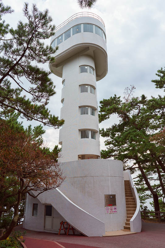 Japan-Tokyo-Izu Peninsula-Atami - You can climb the lighthouse and the view from the top is good, but you cant open the windows, and they are all smudged where people pressed their fac