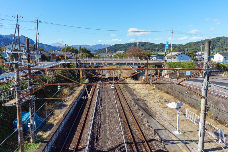 Japan-Gunma-Hiking-Mount Myogi - I ran too fast back to the station and had 20 minutes to kill before the train came, so heres the station, Matsuida, another station that does not hav