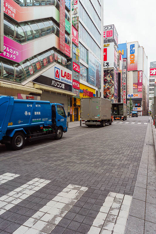 Japan-Airport-Okinawa - Now we start our deserted streets tour, juts rubbish and delivery trucks in Akihabara. I followed the trucks around for a while.