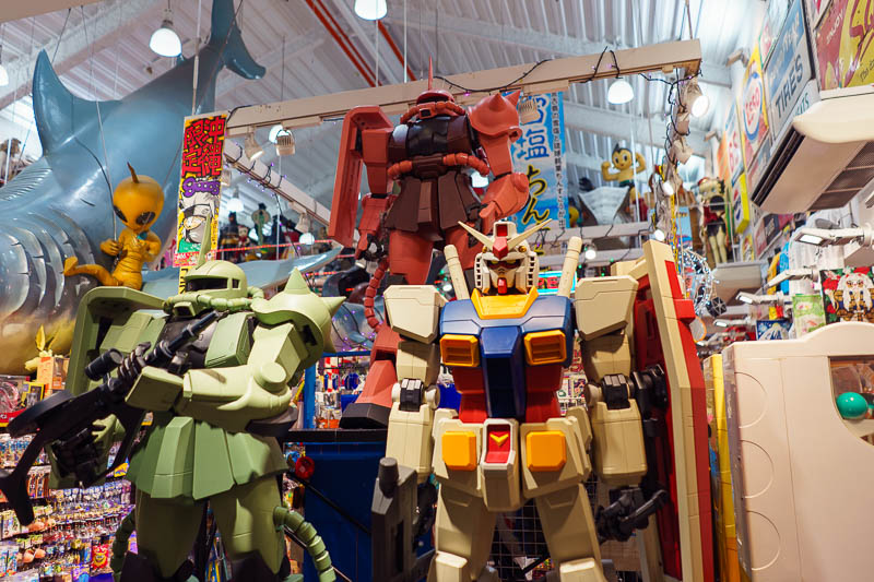 Japan-Okinawa-Naha-Beach - Mecha robot things, attack! This is the best of the junk shops because of all the weird things like this they have. They are at least 5 times busier t