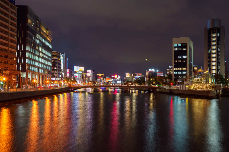 Japan-Fukuoka-Tenjin-Food - Another night, another canal shot. This is a different canal to last night, but its still looking towards canal city. All canals meet at the canal cit
