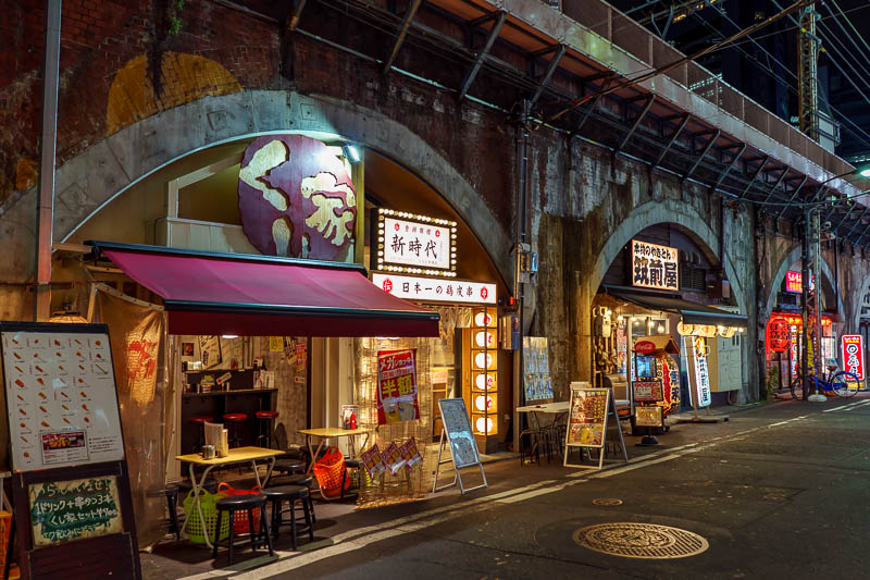 Of course I am back in Japan yet again - Oct and Nov 2018 - Time for one last photo of the restaurants under the tracks. I like this one.