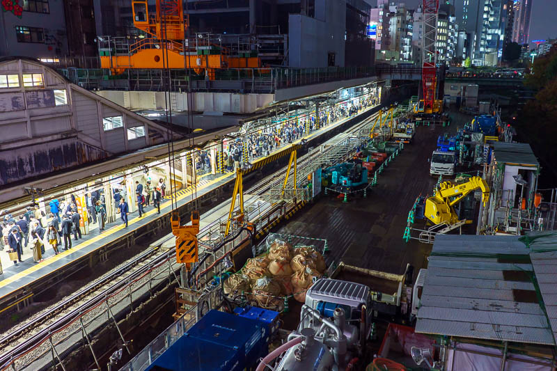 Of course I am back in Japan yet again - Oct and Nov 2018 - Ochanomizu station has been under construction for 10 years now. I am certain the same cranes and equipment were parked in the same spots at this time