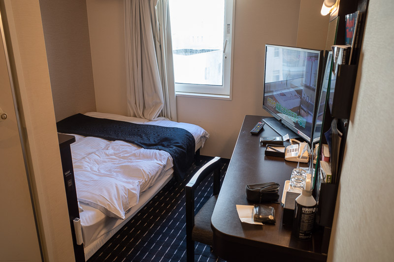 Japan-Takasaki-Niigata-Shinkansen - And here is my hotel room. I know it looks similar to the last one, but its quite a bit bigger and much more comfortable as a result. The desk is much