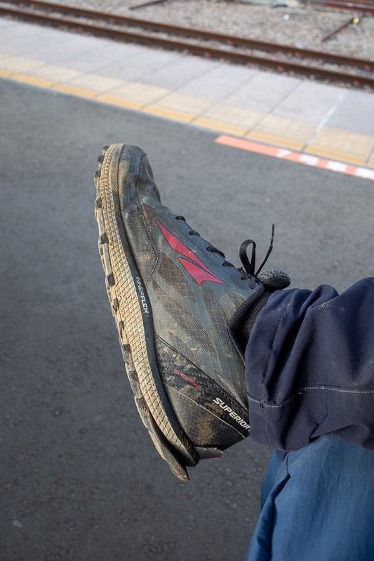 Japan for the 9th time - Oct and Nov 2019 - Behold my shoes, purchased new for this trip. They have survived the trip. Altra Superior 3.5, designed for people with very wide feet. No toe blow ou