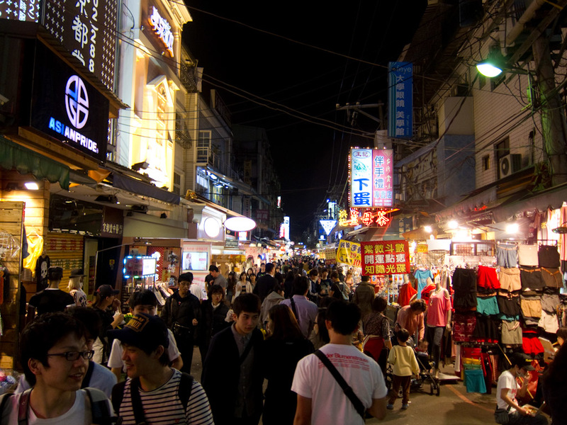 Taiwan-Taipei-Night Market-Shilin - The entrance to the clothing section of the market.