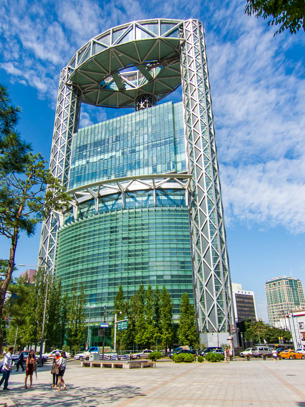 Korea-Seoul-Din Tai Fung-Dumplings - Todays ridiculous building photo. This one seems to be an impressive waste of space. Its pretty much wafer thin past half way up until you get to that