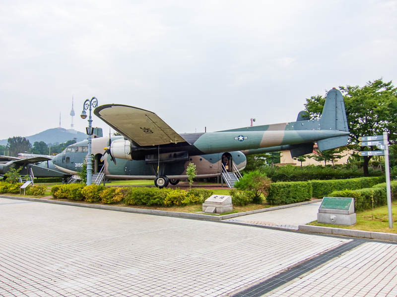 Korea-Seoul-Military-Musuem-Memorial - A twin tailed transport plane.