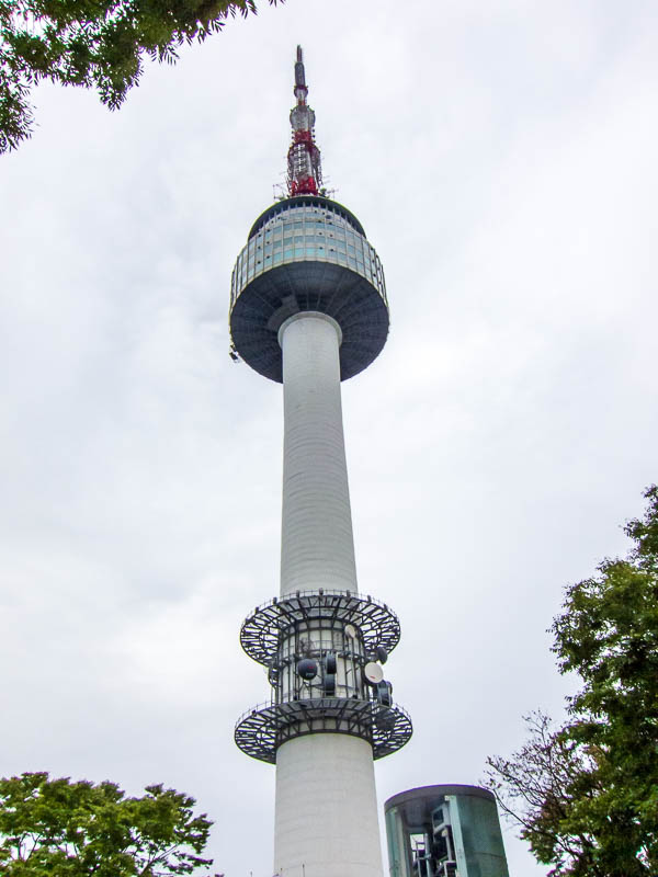 Korea-Seoul-Namsan-Tower - On top is a mobile phone tower (2 actually). You can pay to go up it, I didnt, as its not much higher than the mountain, and the weather was so nice s