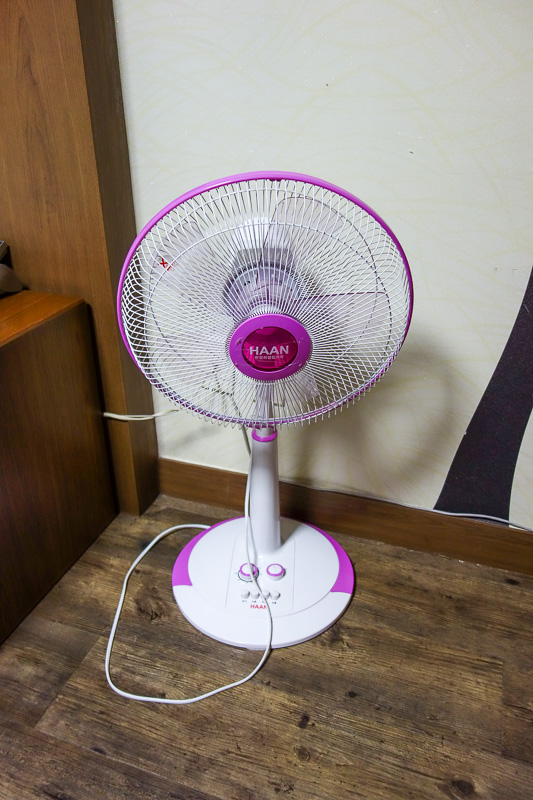 Korea again - Incheon - Daegu - Busan - Gwangju - Seoul - 2015 - Im amazed this is in my room. With the high prevalance of fan death in Korea, surely its too risky to allow them in a hotel room? Google fan death if 