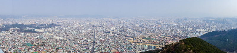 Korea-Daegu-Hiking-Apsan - Todays panorama. I found the view to be particularly impressive.