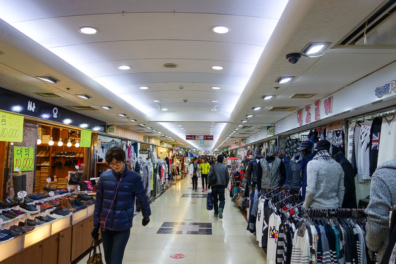 Korea again - Incheon - Daegu - Busan - Gwangju - Seoul - 2015 - Just one of the kilometre long criss crossing corridors of confusion that forms the Bupyeong underground fashion market. It is genuinely famous for ge