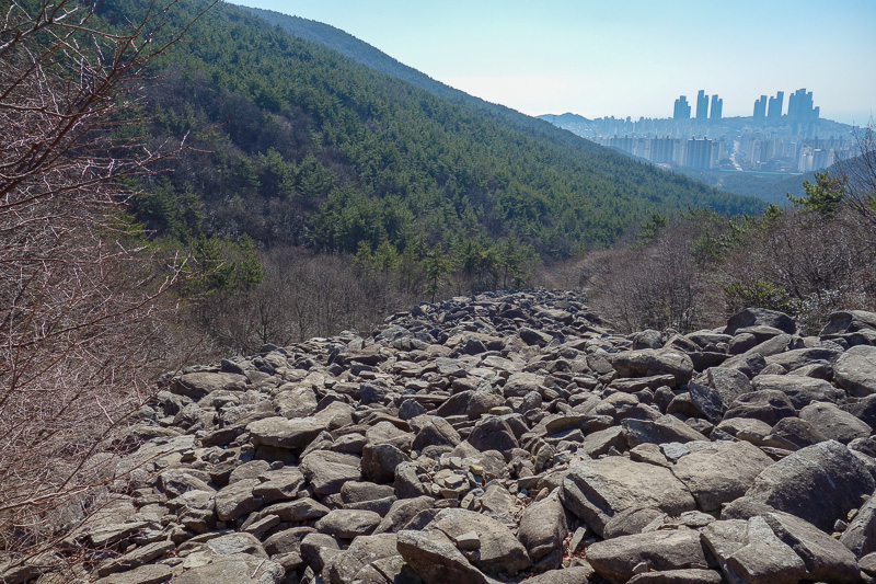 Korea-Busan-Hiking-Hwangnyeongsan - Todays sea of boulders was short but challenging. I think it was also optional. I opted.