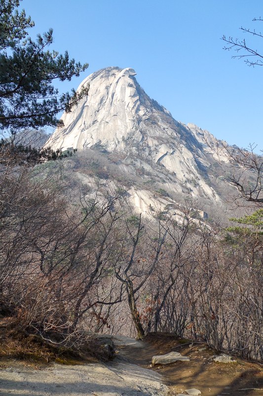 Korea again - Incheon - Daegu - Busan - Gwangju - Seoul - 2015 - I am already most of the way there, but this rock is my mountain for today. I picked a non direct path to avoid the crowds. This is not a park to go t