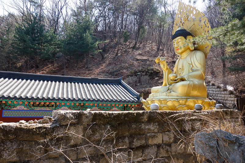 Korea-Seoul-Hiking-Bukhansan-Dobongsan - Some temples had large golden buddhas. I always struggle to spell buddha / buddah.