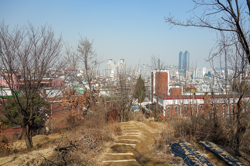 Korea again - Incheon - Daegu - Busan - Gwangju - Seoul - 2015 - And now I return to civilization. I am lucky I didnt try and find the path from this side, as its literally out the back of a church. I had to go thro