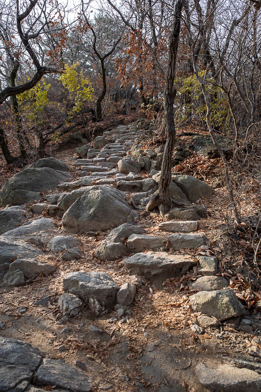 Korea-Seoul-Hiking-Cheonggyesan - They have cut proper steps into the rocky bits.