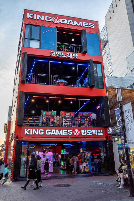 Korea-Daegu-Food - Back in the main area and I became aware of all the multi level games arcades. These do not exist outside of Asia, that is when I remembered the ferri
