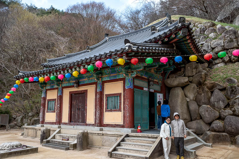 Korea-Gyeongju-Hiking-Bulguksa-Tohamsan - This is it! It goes back into the hill for maybe 30 or 40 metres, and you can go in and look at 100 or so people praying in front of it, but there are