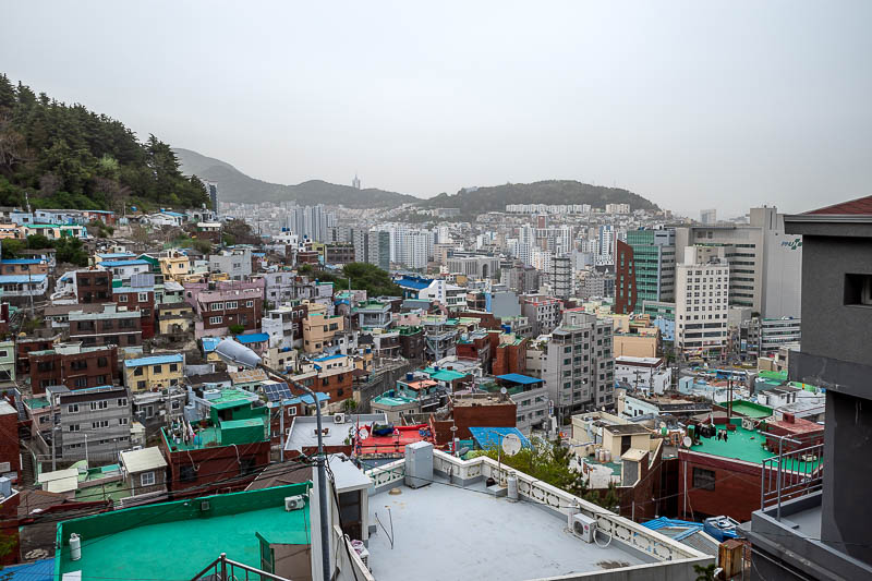 Korea-Busan-Gamcheon-Pollution - The low down view on my way up the hill. That is not cloud!