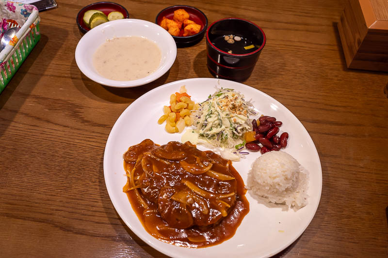 Korea-Busan-Gamcheon-Pollution - And for dinner, poor persons steak night. It might have been horse. With kidney beans and macaroni. The bonus corn based grool was nice. Tomorrow is a