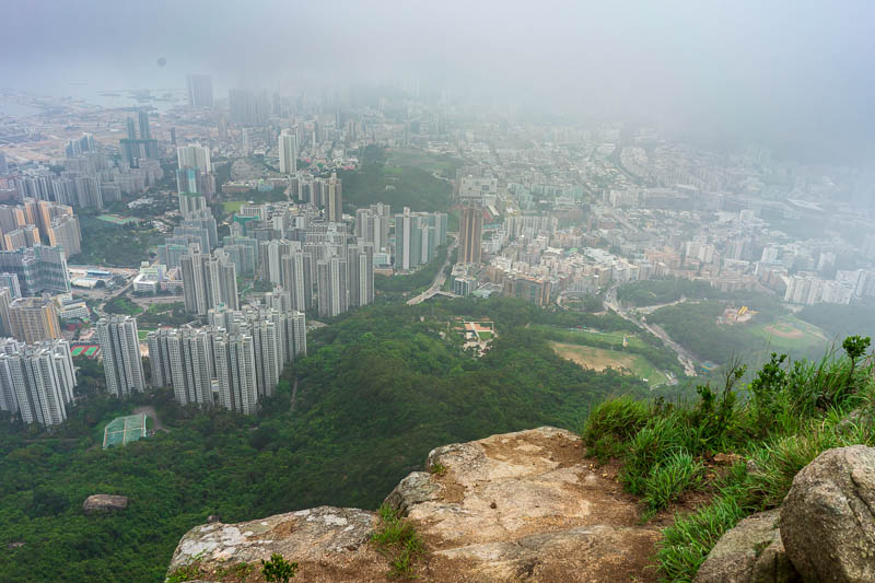 Hong Kong-Hiking-Lion Rock - There really are steep cliffs to fall off if that is your thing.