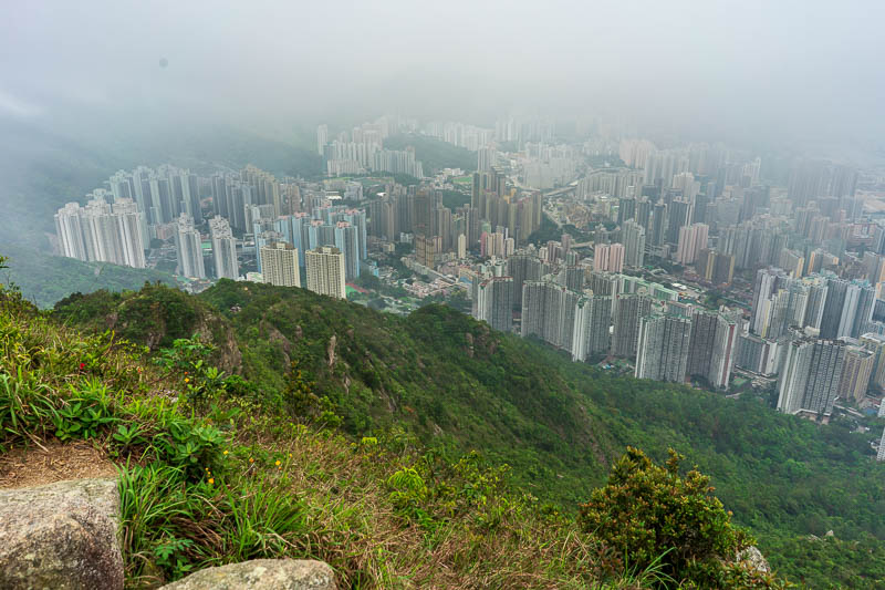 Hong Kong-Hiking-Lion Rock - That there is my path down, along the ridge. Still no rain, no idea how this has occurred but I was very glad I went for a waterless hike.