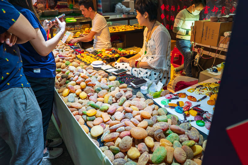 China-Guangzhou-Pasta - These rocks look like jubes. Which are those sugar colored lollies only these rocks are a lot bigger, unless you know of fist sized jubes in which cas