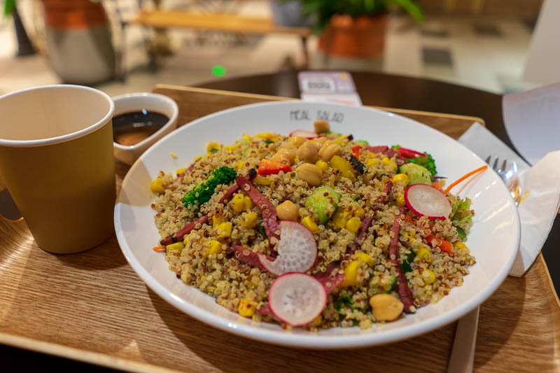 Korea - HK - China - KORKONG! - And since it was a 2 meal day, dinner was healthy. Luckily the new mall I found had many healthy options, but none as healthy as this Quinoa salad. It