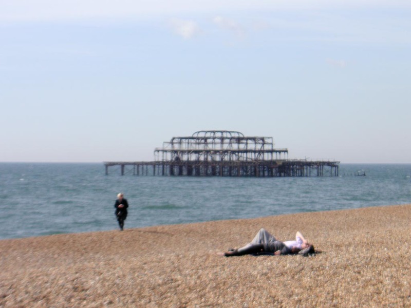 England-Brighton-Jetty-Beach - Heres the other pier that burnt down a few years back.