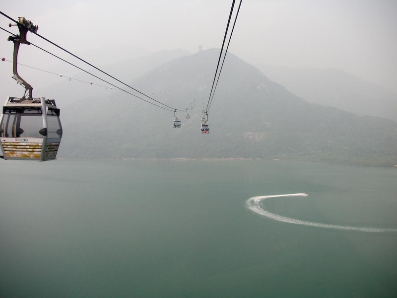 Hong Kong-Cable Car-Buddha-Po Lin - Swinging from a wire.