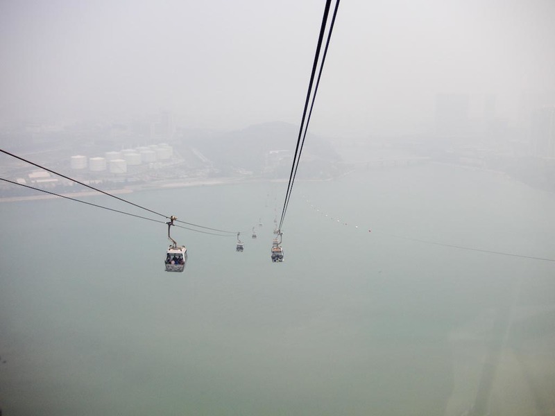 Hong Kong-Cable Car-Buddha-Po Lin - Descending into the ocean.
