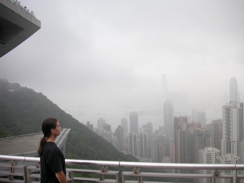 Hong Kong-The Peak-View - Admiring the smog.
