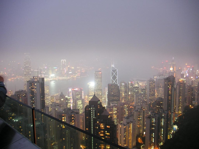 Hong Kong-The Peak-View - Almost dark...shame about the smog.