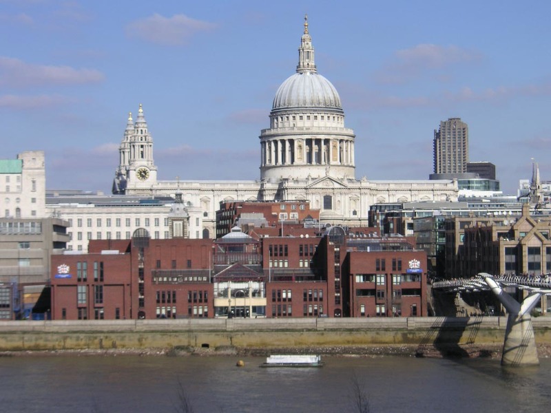 England-London-Parliament-Tate Modern - Best thing at the Tate Modern is the building itself, which is huge, and the view, heres St Pauls across the Thames.