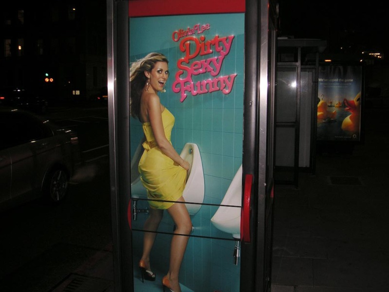 London again then Hong Kong - February 2010 - On my evening walk I spotted this on a phone booth, its one of the most tasteful ads I have ever seen.