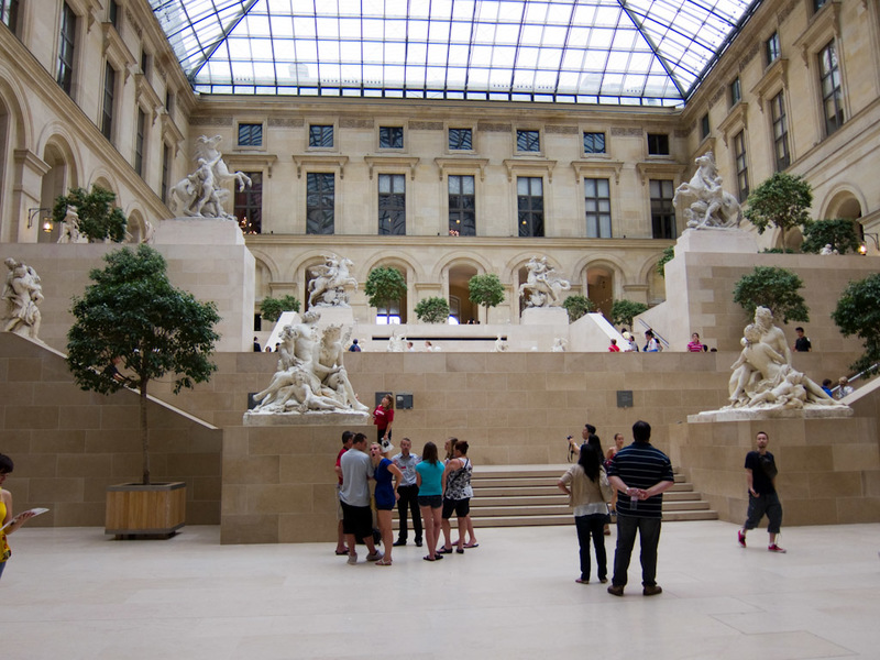 France-Paris-Museum-Louvre - This indoor area was pretty nice, but so hot under the glass.