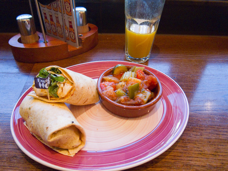 England-London-Birmingham - Heres my nandos dinner, they have some extra choices in sides compared to Australia, including rattatouille which you can see here, which was actually